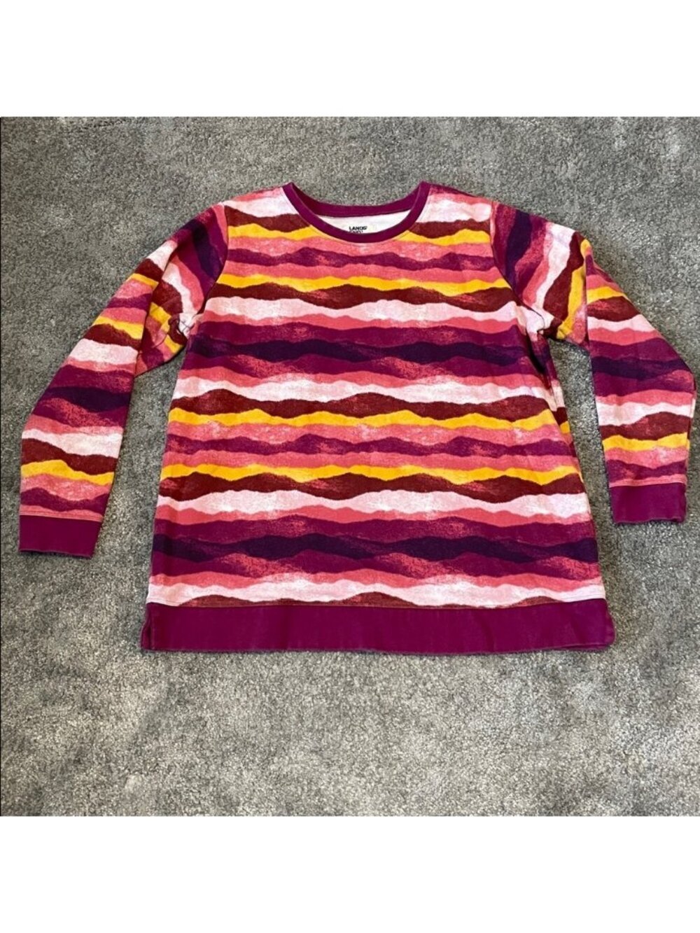 EC Land's End Crew Neck Sweatshirt - Blackberry Mountain Ombre - Size 1X